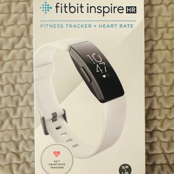 Fitbit Inspire HR Fitness Tracker + Heart Rate — White Band — Original Box - Picture 3 of 4